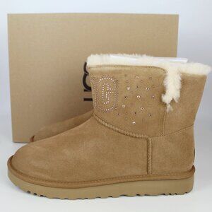 NEW UGG Classic Rhinestone Lined Mini Boot